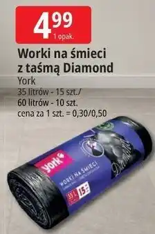 E.Leclerc Worki na śmieci z taśmą Diamond York oferta