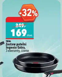 Biedronka Tefal Zestaw patelni Ingenio Extra, 3 elementy, czarne oferta