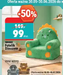 Biedronka Smukee Fotelik Dinozaur oferta