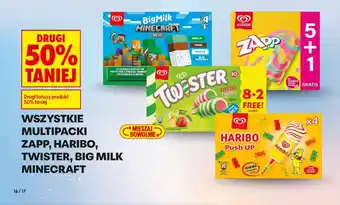 Biedronka Wszystkie multipacki zapp, haribo, twister, big milk minecraft oferta