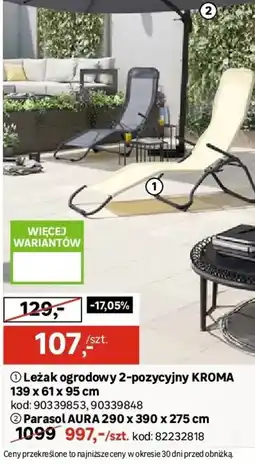 Leroy Merlin Leżak ogrodowy 2-pozycyjny kroma oferta