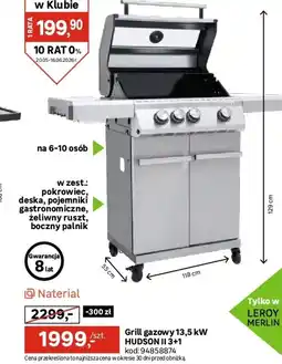 Leroy Merlin Naterial Grill gazowy 13,5 kW hudson ii 3+1 oferta