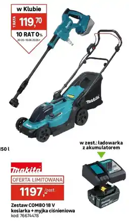 Leroy Merlin Makita Zestaw combo 18 V kosiarka + myjka ciśnieniowa oferta