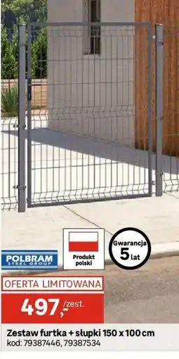 Leroy Merlin Polbram Zestaw furtka + słupki oferta