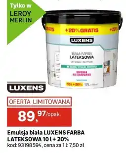 Leroy Merlin Luxens Emulsja biała farba lateksowa oferta