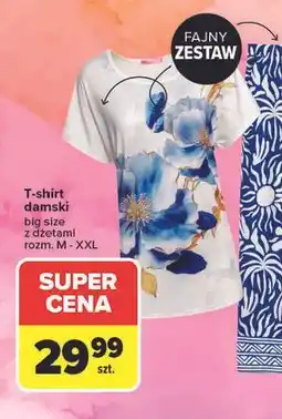 Carrefour T-shirt damski big size z dżetami oferta