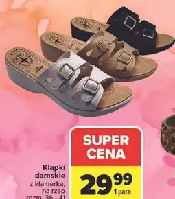 Carrefour Klapki damskie z klamerką, na rzep oferta