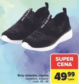 Carrefour Buty damskie, męskie wsuwane, wiązane oferta