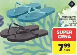 Carrefour Klapki japonki damskie, męskie TEX gładkie oferta