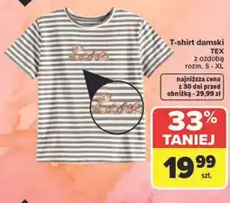 Carrefour T-shirt damski TEX z ozdobą oferta