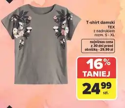 Carrefour T-shirt damski TEX z nadrukiem oferta