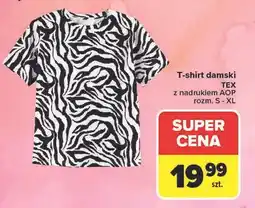 Carrefour T-shirt damski TEX z nadrukiem AOP oferta