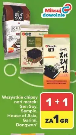 Carrefour Wszystkie chipsy nori marek: Sen Soy, Sempio, House of Asia, Garimi, Dongwon oferta