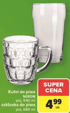 Carrefour Kufel do piwa NIXON lub szklanka do piwa oferta
