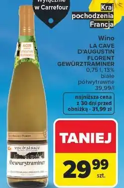 Carrefour Wino LA CAVE D'AUGUSTIN FLORENT GEWÜRZTRAMINER oferta