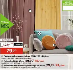 Leroy Merlin Inspire Zasłona welurowa na taśmie tony oferta