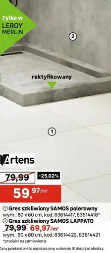 Leroy Merlin Artens Gres szkliwiony samos polerowny oferta