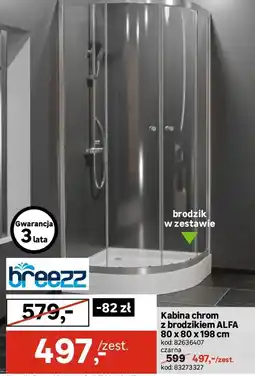 Leroy Merlin Breezz Kabina chrom z brodzikiem alfa oferta