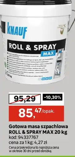 Leroy Merlin Knauf Gotowa masa szpachlowa roll & spray max oferta