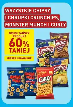 ALDI Wszystkie chipsy i chrupki Crunchips, Monster Munch i Curly oferta