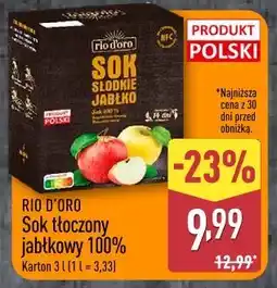 ALDI Rio D'oro Sok tłoczony jabłkowy 100% oferta