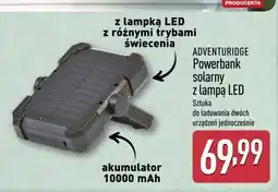 ALDI ADVENTURIDGE Powerbank solarny z lampą LED oferta