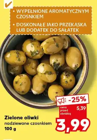 Kaufland Zielone oliwki nadziewane czosnkiem oferta