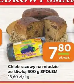 Społem Częstochowa Chleb razowy na miodzie ze śliwką Społem oferta