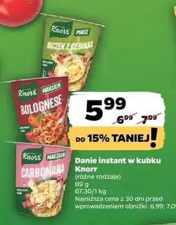 Netto Danie instant w kubku Knorr puree boczek z cebulką oferta