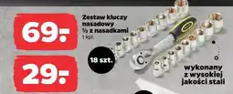 Netto Zestaw kluczy nasadowy 1/2 z nasadkami 18szt oferta