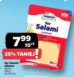 Netto Ser Salami Miletto plastry oferta