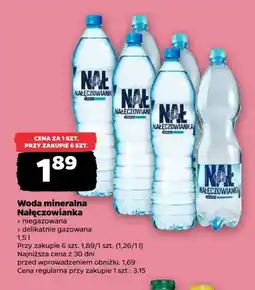 Netto Woda mineralna delikatnie gazowana Nałęczowianka oferta