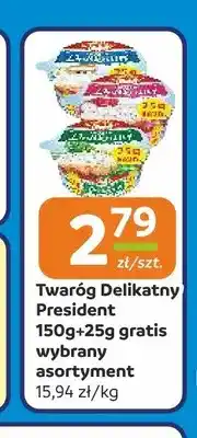 Społem Częstochowa Twaróg Delikatny President 150g + 25g gratis oferta