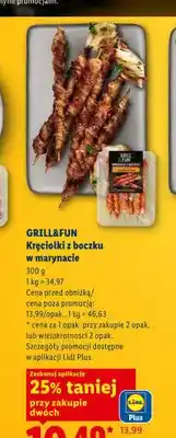 Lidl Kręciołki z boczku w marynacie Grill&Fun oferta