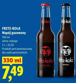 Lidl Napój gazowany Fritz-Kola Super Zero oferta