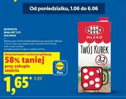 Lidl Mleko UHT 3,2% Twój Kubek Mlekovita oferta