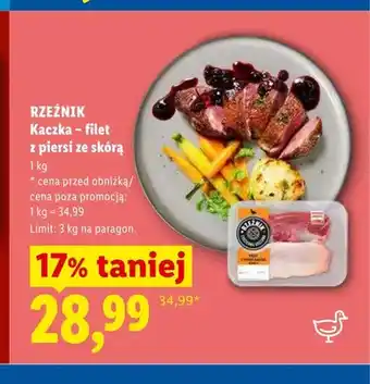 Lidl Kaczka - filet z piersi ze skórą Rzeźnik oferta