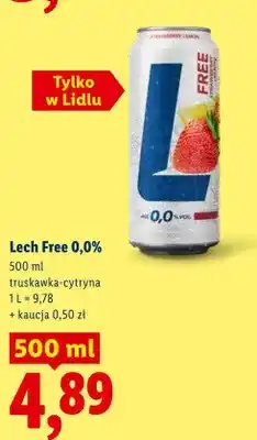 Lidl Piwo bezalkoholowe Lech Free 0,0% truskawka-cytryna oferta