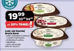 Netto Lody Jak Dawniej Bracia Koral biała czekolada & pistacja z sosem malinowym oferta
