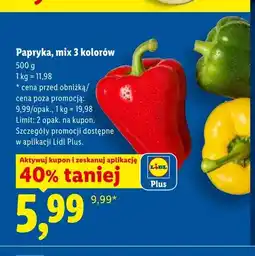 Lidl Papryka mix 3 kolorów oferta
