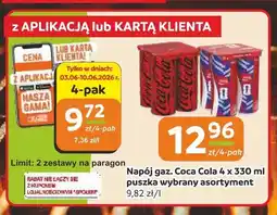Społem Częstochowa Napój gazowany Coca Cola 4-pak 330ml puszka oferta