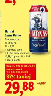 Lidl Piwo Harnaś Jasne Pełne 12-pak oferta