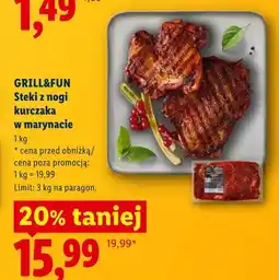 Lidl Steki z nogi kurczaka w marynacie GRILL&FUN oferta