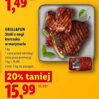 Lidl Steki z nogi kurczaka w marynacie GRILL&FUN oferta