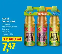Lidl Napój Ice tea brzoskwinia, malina i cytryna Kubuś 3-pak oferta