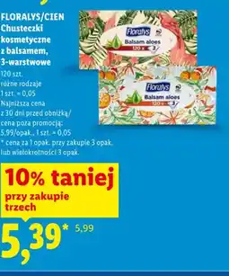 Lidl Chusteczki kosmetyczne z balsamem 3-warstwowe Floralys Balsam aloes oferta
