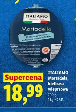 Lidl Mortadela kiełbasa wieprzowa ITALIAMO oferta