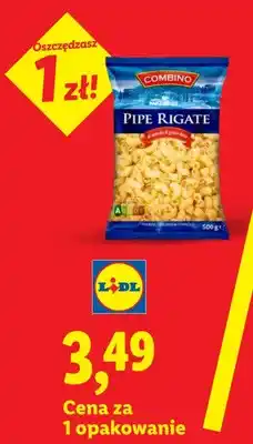 Lidl Makaron z pszenicy durum Combino Pipe Rigate oferta