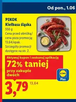 Lidl Kiełbasa śląska PIKOK oferta