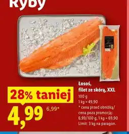Lidl Łosoś filet ze skórą XXL oferta